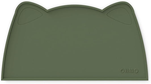 OHMO - Cat Food Mat, Silicone Pet Feeding Mat for Floor Non-Skid Waterproof Dog Water Bowl Tray, Easy to Clean Pet Placemat