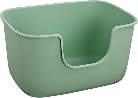 SpaceTime Extra Large Litter Box with High Sides,XL Low Entry Multi Cat Litter Pan for Kittens,Jumbo Litter Boxes for Big Cats,Anti-Splashing Cat Boxes for Indoor Cats,Easy to Clean (Light Green)