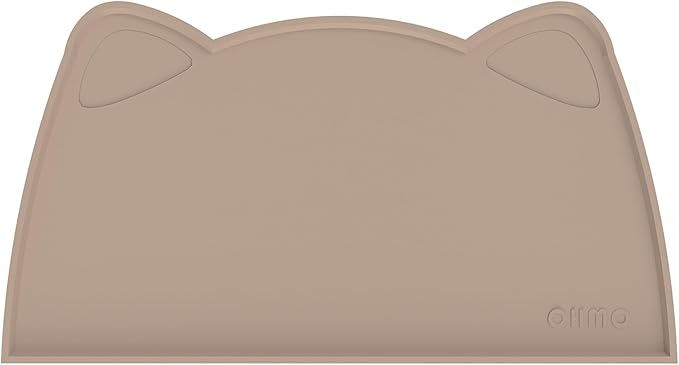OHMO - Cat Food Mat, Silicone Pet Feeding Mat for Floor Non-Skid Waterproof Dog Water Bowl Tray, Easy to Clean Pet Placemat