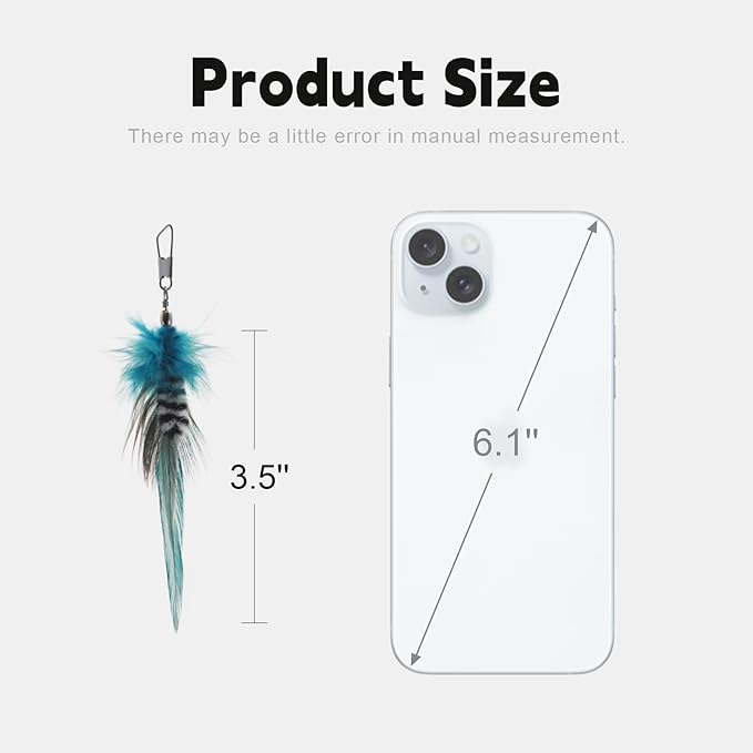 SONGWAY Cat Feather Toy Refills - 12 Pieces Insect Cat Toys with Feather, Teaser Wand Replacement, Interactive Toys for Indoor Cats