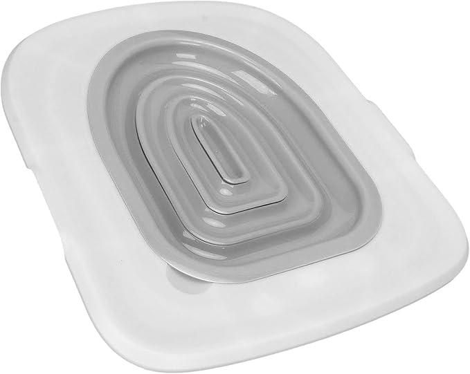 Cat Toilet Training Kit Universal Reusable Environmentally Friendly Cat Toilet Trainer for Pet Cleaning Cat Training Toilet (White Tray, 1 Gray Inner Support)