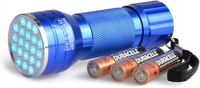 2.0 UV Pet Urine Detector Black Light LED Flashlight + Cat & Dog Behavior Guide. Ultra Bright Optimal 380-385NM Wavelength Finds Invisible Stains Instantly! Stop Pet Pee Issues Forever