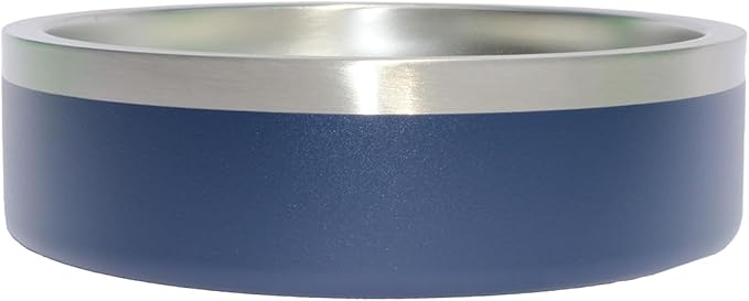 Custom Dog Bowl with Paws and Name - Engraved, Nonslip, Personalized, Custom Cat Bowl, 304 Stainless Steel, Feeding, Pet Supplies (Navy, Small -18oz)