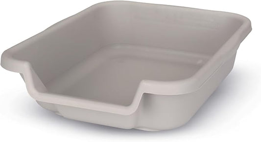 KittyGoHere Senior Cat Litter Box, Small Size, Misty Gray Color, Durable & Pet Safe Kitty Litter Box, Low 3" Entry and Lots More Room for Your Cats Comfort, Made in USA