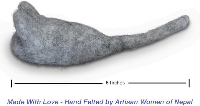 Cat Mouse Toy - 3 Felted Wool Mouse Toys Without Catnip for Indoor Cats and Kittens - Large Handmade Mice