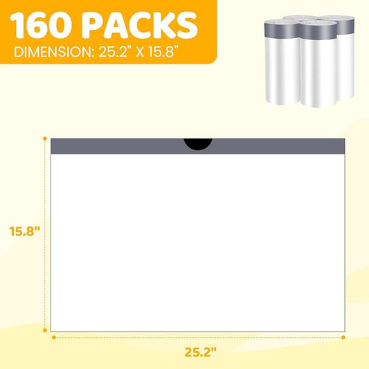 160 Count Cat Litter Box Liners with Drawstring Compatible with Litter-Robot 3/4 Heavy Duty Cat Litter Bags Waste Bags Replacement