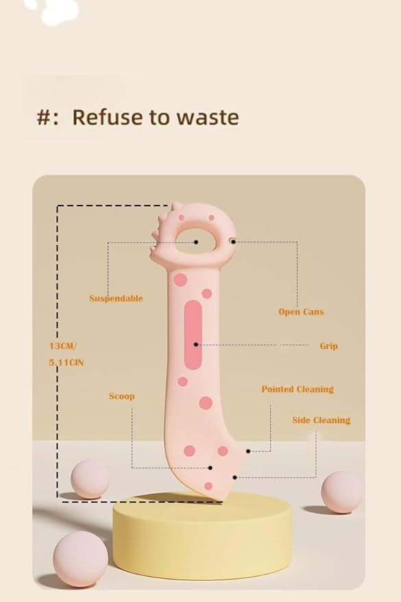 Pet Food Can Lids & Spoons Set Silicone Cover for Pet Can Food Cute Shape Cat Wet Food Spoon With One Lid and One Spoon(YELLOW)