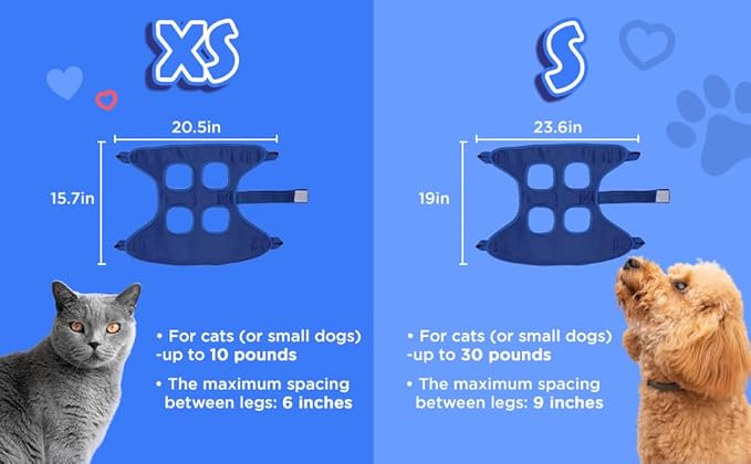 Pet Grooming Hammock for Cats & Small Dogs – Nail Clipping Kit with Sling, Clippers, File, Glove, Straps & Carabiners – Ideal for Trimming & Ear Cleaning – [S/XS] (Black, Small)