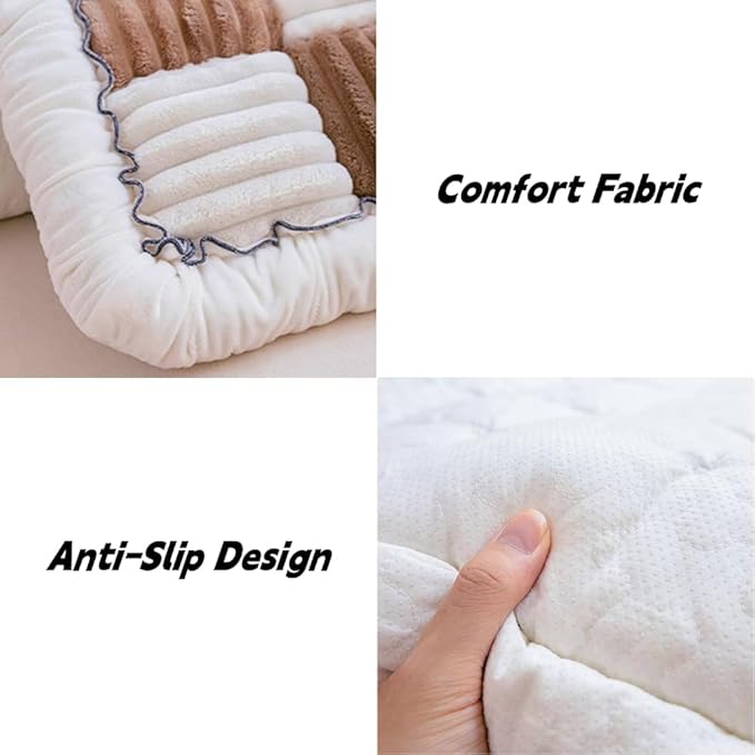 Washable Pet Bed Couch Cover, Funny Cat Mat, Anti-Slip Dog Bed, Pet Friendly Sofa Cover for Large Dogs (Deep Coffee, 70x210 cm/28 * 83in)