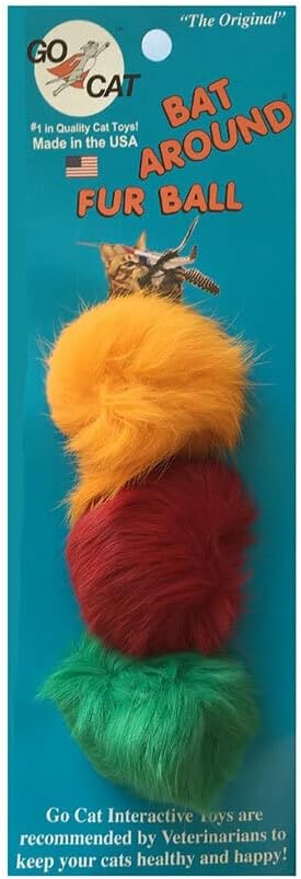 3 Count of Bat Arounds: Fur Ball Cat Toy from Da Bird