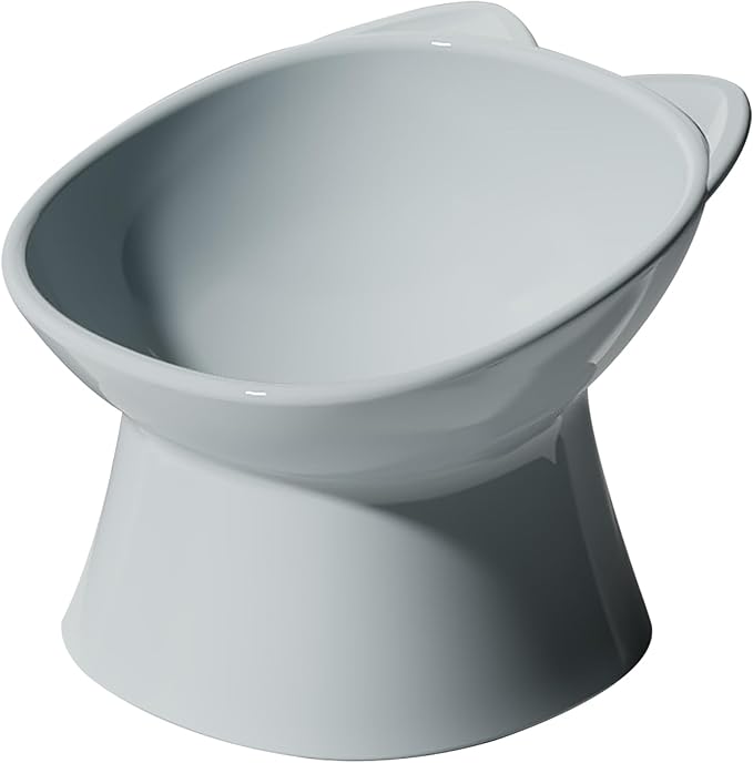 GKYZBB Elevated Cat Bowls, 15° Tilted Raised Cat Food Bowl Anti-Vomiting,Dog Kitten Food Dishes Pet for Cats and Small Dogs (Blue)