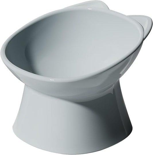 GKYZBB Elevated Cat Bowls, 15° Tilted Raised Cat Food Bowl Anti-Vomiting,Dog Kitten Food Dishes Pet for Cats and Small Dogs (Blue)