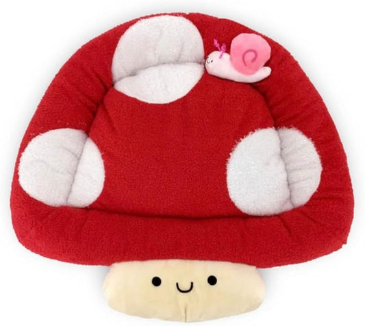 TONBO Soft Plush Small Cute and Cozy Nature Dog Cat Bed, Washer and Dryer Friendly (Mushroom)