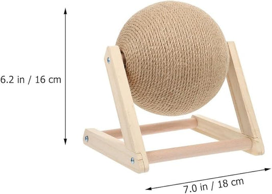 balacoo Cat Scratching Ball: Sisal Scratcher Toy, Interactive Grinding Claw Ball, Rotatable Exercise Wheel to Toy for Small Cats