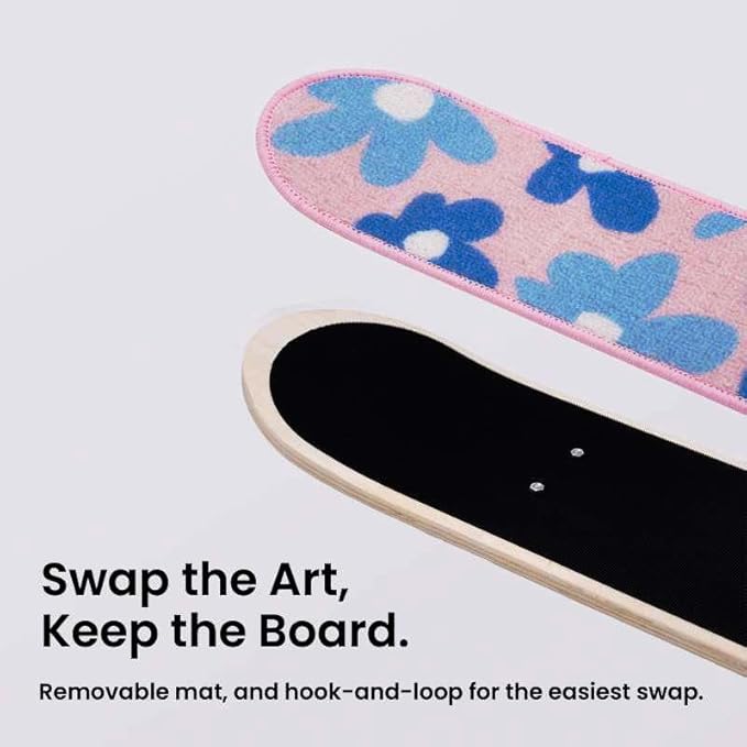 Wall Mounted Cat Scratching Board Skateboard Style (24"x6") - Reusable Wooden Board + Replaceable Cat Scratcher Map with Mounted Setup