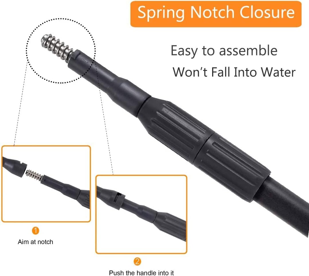 hygger Carbon Fiber 6 in 1 Aquarium Cleaning Tool Kit Al-gae Scraper Scrubber Pad Sponge Telescopic Handle Fish Tank Brush Cleaner Set for Saltwater Freshwater