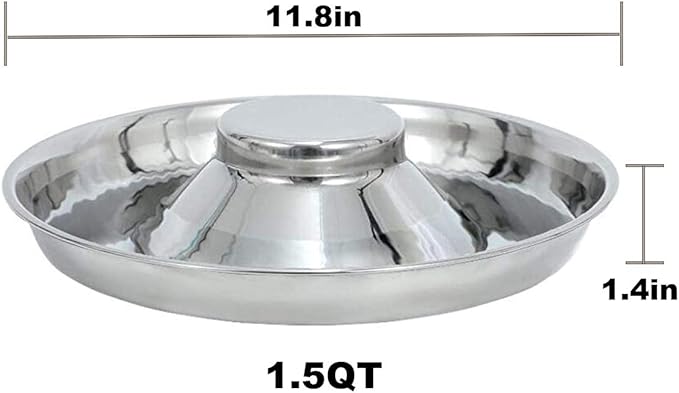 Stainless Steel Puppy Kitten Dish Whelping Weaning Dishes Feeder 11.8inch (2 Pack)