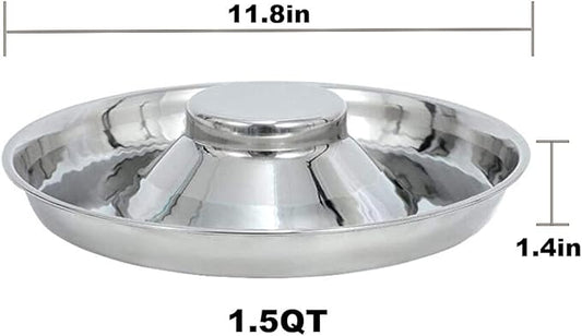 Stainless Steel Puppy Kitten Dish Whelping Weaning Dishes Feeder 11.8inch (2 Pack)