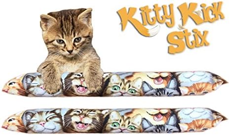 Kitty Kick Stix 15" Catnip Kicker Toy – Set of 2 | Handmade in USA | Interactive Cat & Kitten Toy | Durable Kicker Packed with 100% Potent Catnip for All Breeds (Cat Selfies)