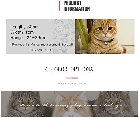 CHUKCHI Heart Bling Cat Collar with Safety Belt and Bell 8-11 Inches (Black)