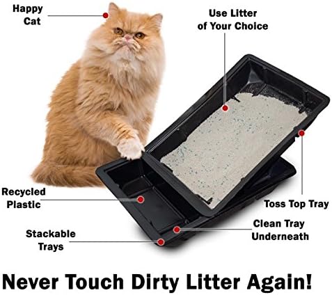 Kitty Lounge Disposable Litter Tray, Black, 50-Pack- Argee RG606/50, Black