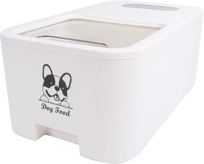 10Lbs Dog Food Storage Container,Pet Food Container with Rolling Wheels & Sliding Lid,BPA Free Plastic Storage Bin For Dog Food Kibble with Measuaring Cups-Rodent proof