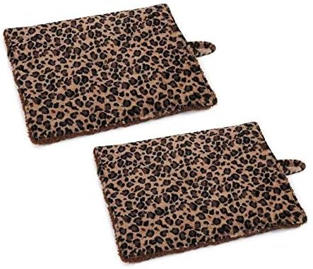 Prairie Horse Supply Quality Thermal Cat Mat and Free Cat Toy (Beige Leopard) (2 Mats) Cozy Self Heating Warming Kitty Kitten Puppy Small Dog Bed, Reversible Washable Pad, No Electricity
