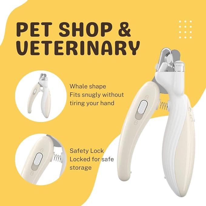 Cat Nail Clippers, Whale Shape Precision Trimming Tool, Ergonomic Non-Slip Handle, Safety Guard, Compact & Easy to Clean (Coffee)