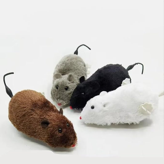 1Pc Random Color Furry Mice Cat Toy Wind Up Toys Realistic Mouse Funny Moving, Cat Mice and Animals Interactive Play Mouse for Kitten Cat and Animals Pet Supplies