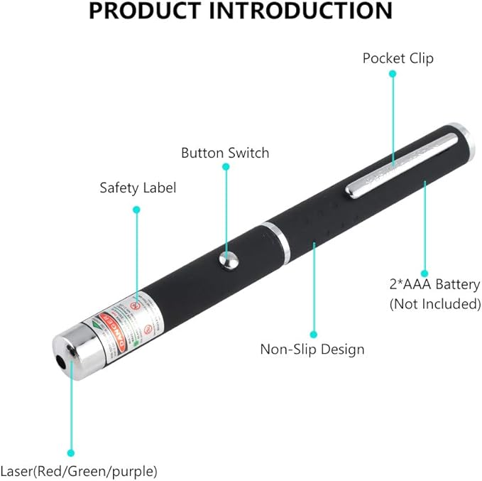 Cats Toys USB Rechargeable Pet Interactive Toys with Purple Pointer Remotes for Indoor Classroom Interactive Teaching (Purple, USB 1 Pack)