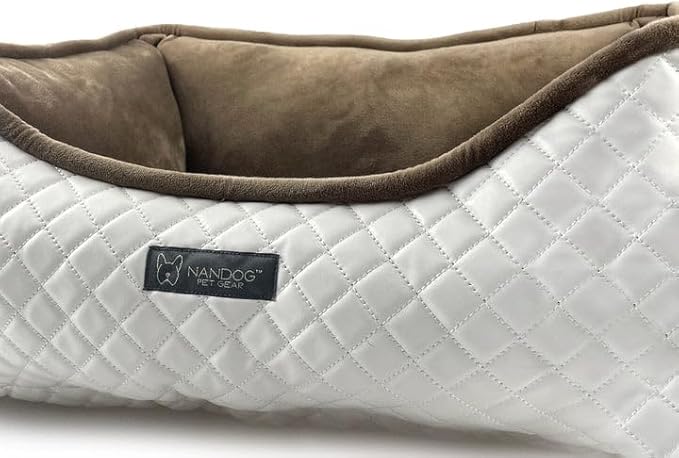 Prive Collection Quilted Vegan Leather (White/Brown)