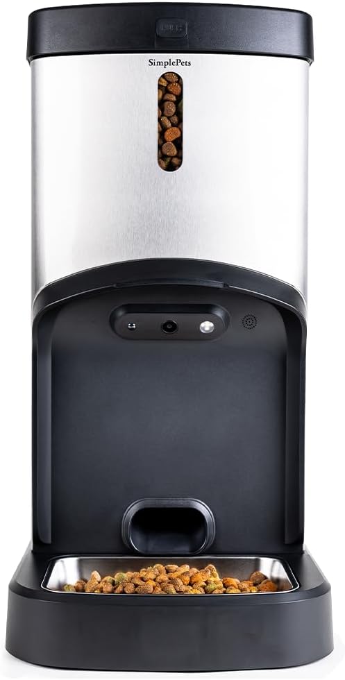 SMARTFeeder SPSF17-SS Large Capacity Automatic Dog Feeder – Stainless Steel Food Dispenser with WiFi App, Scheduled Feedings, Portion Control, HD Camera, Speaker & Microphone