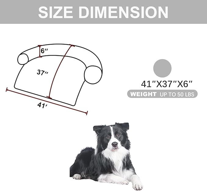 Calming Dogs/Cats Bed Mats, Dog Pad Washable Removable Couch Cover, Plush Long Fur Mat for Pets, Waterproof Lining, Perfect for Small, Medium and Large Dogs and Cats (Light Gray, 41"x37")