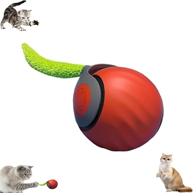 Interactive Cat Toys for Indoor Cats, Automatic Cat Toy with Tail, Electric Rolling Ball on Carpet,Cat Toys for Bored Indoor Adult Cats