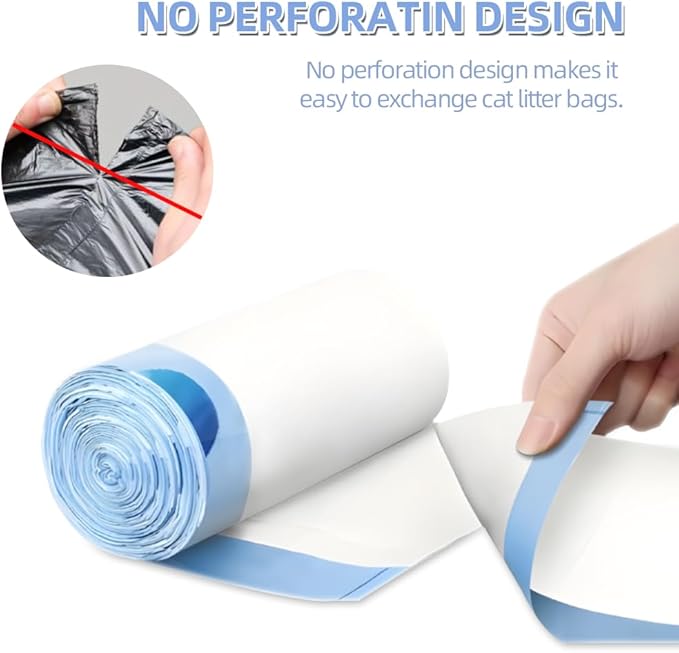 100 Packs Cat Litter Bags with Drawstring, Compatible with Litter-Robot 3/4 Cat Litter Box, Replacement Waste Bags Eplacement Liners Waste Bags