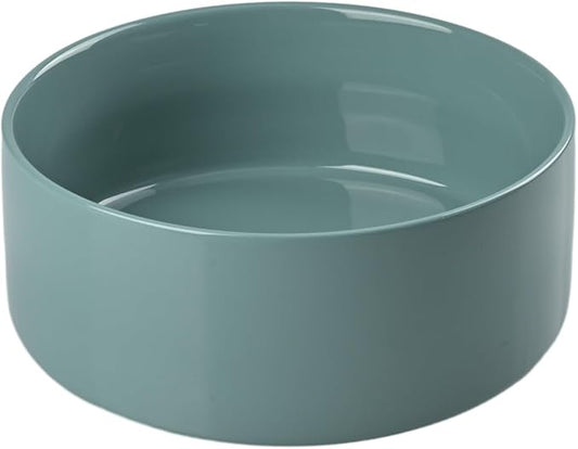 SPUNKYJUNKY 60 OZ Ceramic Dog and Cat Bowl, Modern Cute Weighted Food Water Bowl for Replacement Light Green (1 Pack)