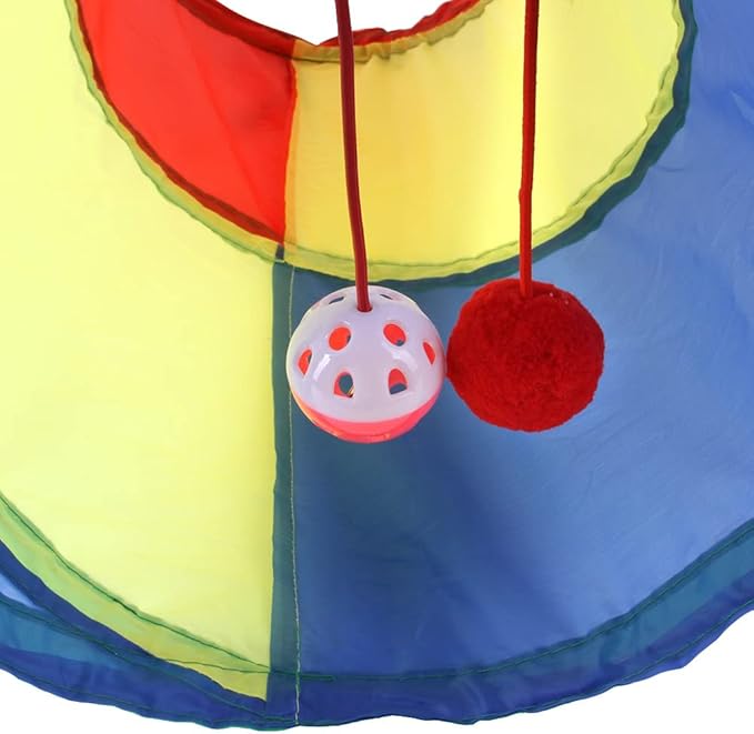 Rainbow Cat Tunnels with Interactive Ball Indoors Cats Play Tunnel for Indoor Tube Large Cat Toy Kitten Kitty Rabbt (2 Way)
