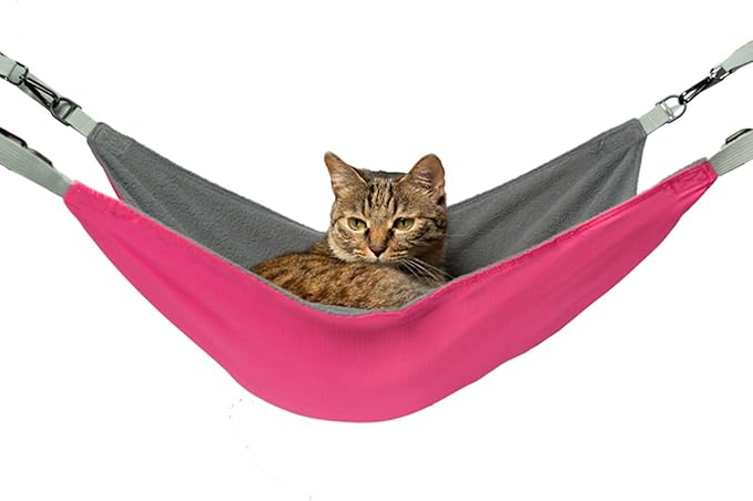 Extra Large Hanging Cat Hammock, Bed & Mat - Washable, Waterproof, Cooling Pad for Cats 26 x 20 inches (XX-Large, Red)