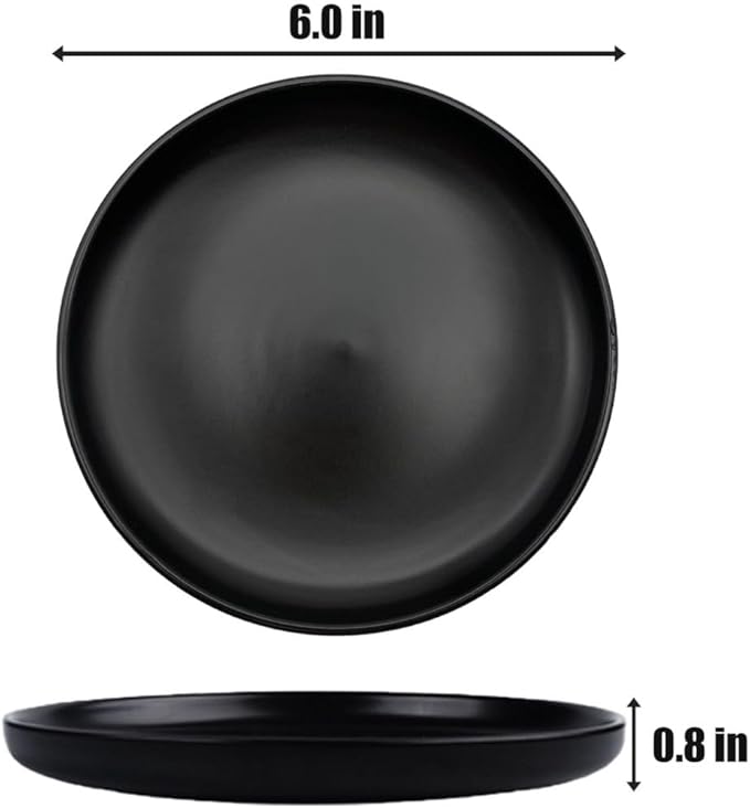 Fhiny 3PCS Ceramic Shallow Cat Dish, 6 Inch Whisker Fatigue Free Cat Feeder Bowls Food Saucer Single Pet Plate Great for Kitten Kitty Flat Faced Short Legged Cat Dishwasher Safe