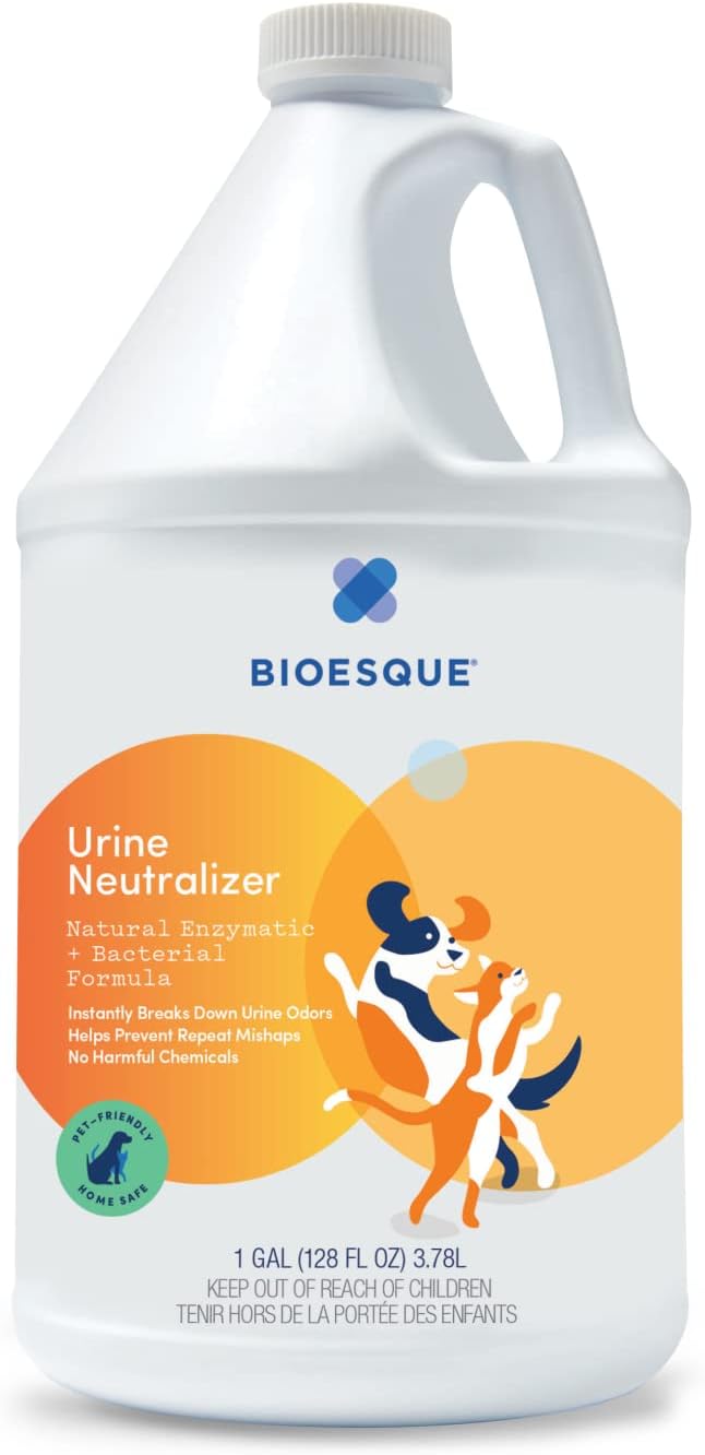 Bioesque Urine Neutralizer, Pet-Friendly Natural Enzymatic & Bacterial Formula, Instantly Breaks Down Urine Odors, Helps Prevent Repeat Mishaps, 1 Gallon (Pack of 4)