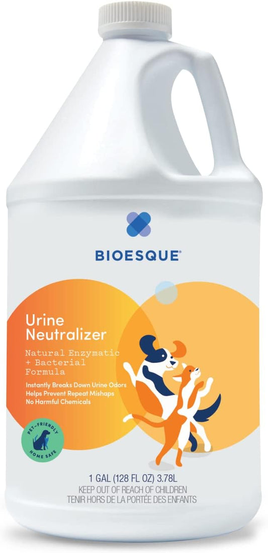 Bioesque Urine Neutralizer, Pet-Friendly Natural Enzymatic & Bacterial Formula, Instantly Breaks Down Urine Odors, Helps Prevent Repeat Mishaps, 1 Gallon (Pack of 4)