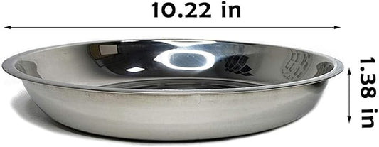 kathson Stainless Steel Whisker Relief Cat Bowl, 4 pcs Shallow and Wide Bowls, Pet Cat & Dog Feeding Large Dishes Fits with Elevated Stands Pet Bowl Stand (10.22 Inch Dia.)