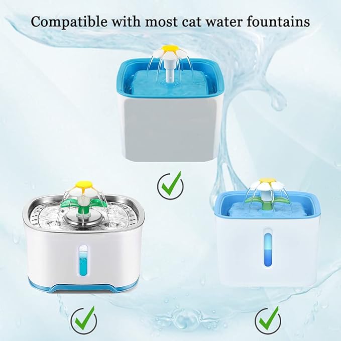 Cat Water Fountain Filters, Cirfifth Cat Fountain Filter Replacement, for Square Cat Water Fountain Inside (16 Pack)