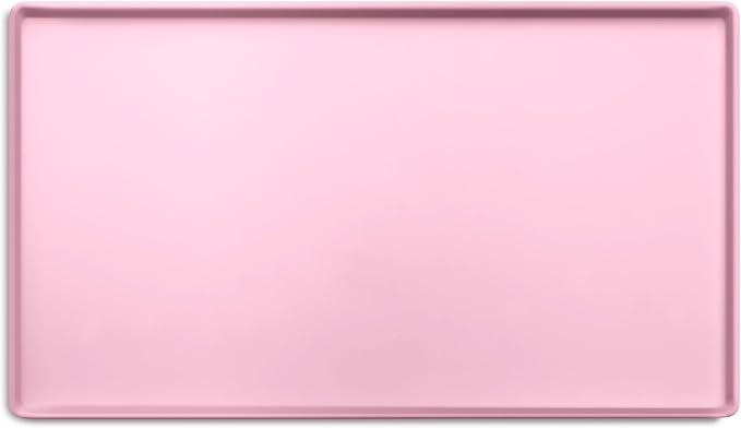 CatGuru Cat Food Mat, Small & Large Pet Feedingd Mat, 100% Waterproof Cat Mats for Food and Water, Silicone Mats for Pet Bowls, Non-Slip Placemat for Water Bowl or Fountain (Small, Pink)