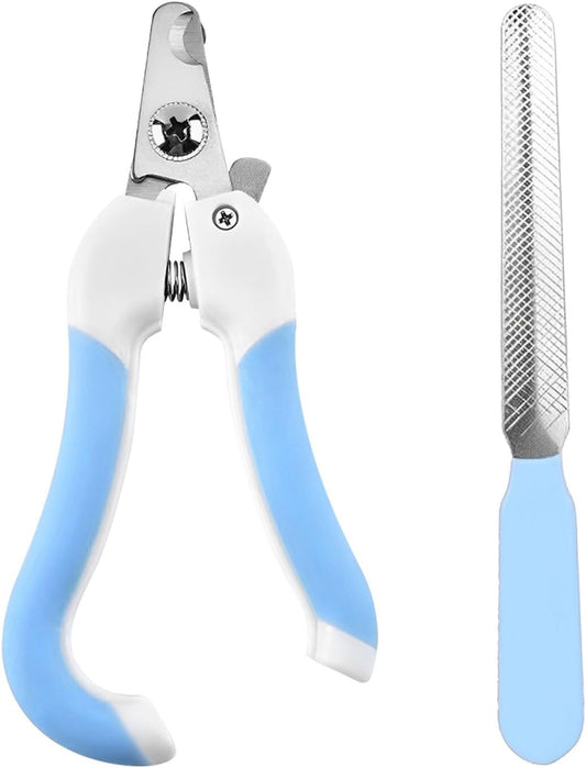 Cat Nail Clippers for Beginners and Groomers - Durable pet Trimmer - Supplies with Safety Guard, Avoid Overcutting - Grooming Tool for Small Animals Tiny Dog Indoor Cat Bunny Rabbit Bird Kitten(Blue)