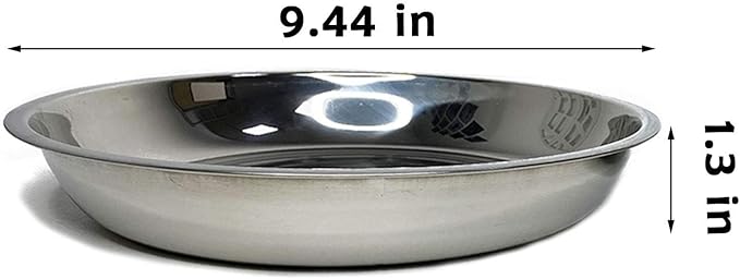 kathson Stainless Steel Whisker Relief Cat Bowl, 4 pcs Shallow and Wide Bowls, Pet Cat & Dog Feeding Large Dishes Fits with Elevated Stands Pet Bowl Stand (9.44 Inch Dia.)