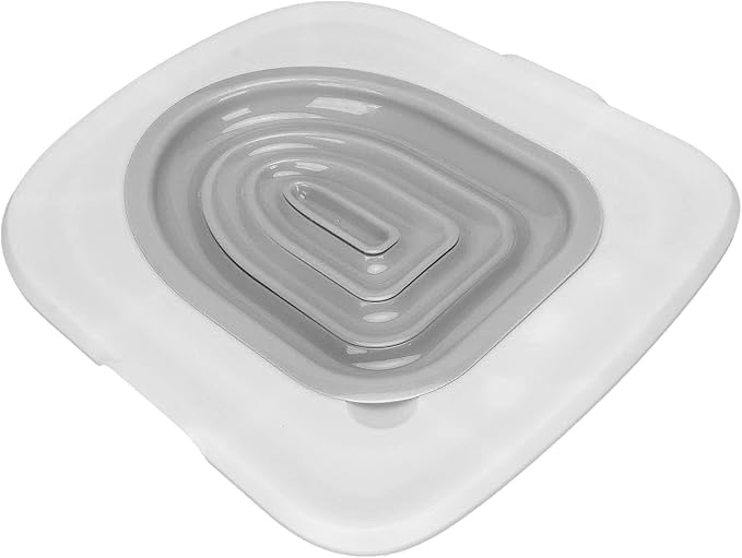 Cat Toilet Training Kit Universal Reusable Environmentally Friendly Cat Toilet Trainer for Pet Cleaning Cat Training Toilet (White Tray, 1 Gray Inner Support)