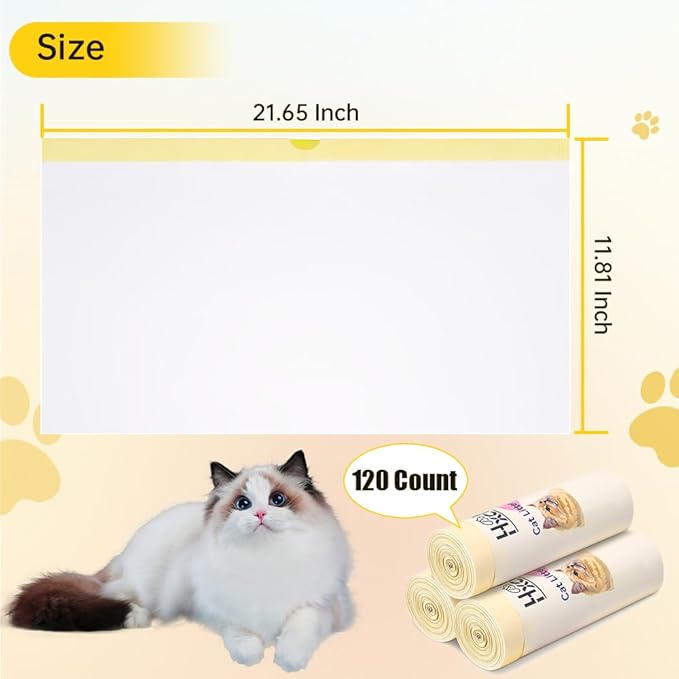 120 Count Self-Cleaning Litter Box Liners for PURA X/MAX - Leakproof & Odor-Control Design, 2x Thicker Material Than Standard Liners, Automatic Cat Litter Box Accessories