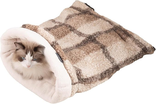 Cat Bed Cave Sleeping Bag, Pet Mat Warming Pad Sack for Cats and Small Dog,Burrowing Cozy Soft Comfortable Bed(for Small and Medium Cats)