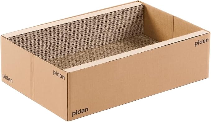 pidan Cat Scratcher Cardboard,Box and Cat Bed Cat Scratchers for Indoor Cats Scratching Board,A-Grade Corrugated Base Paper,Safe Glue (Box Type)